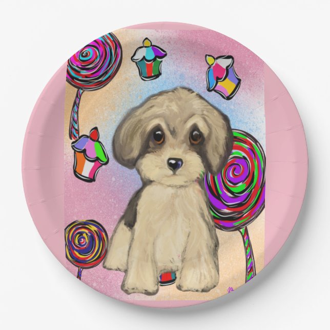 Yorkie Poo Paper Plate (Front)