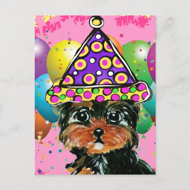 Yorkie Poo Party Dog Invitation Postcard (Front)