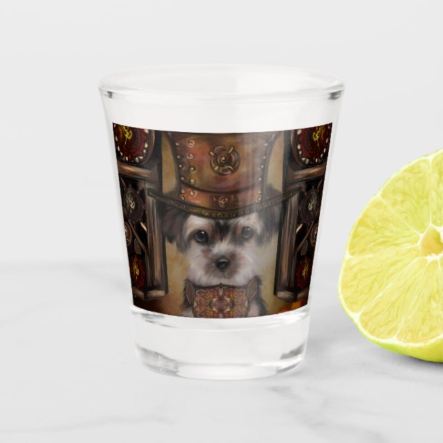 Yorkie Poo Shot Glass (Front)