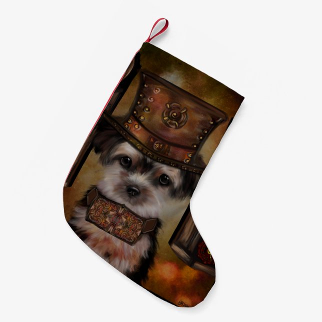 Yorkie Poo Small Christmas Stocking (Front (Hanging))