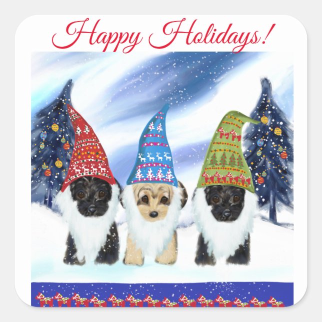 YORKIE POO SQUARE STICKER (Front)