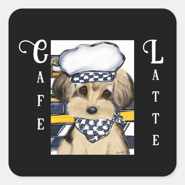 YORKIE POO  SQUARE STICKER (Front)