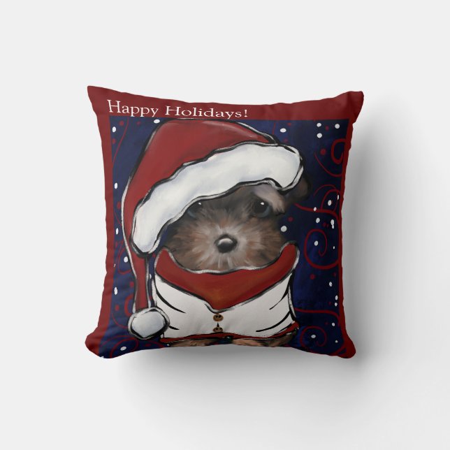 Yorkie Poo Throw Pillow (Front)