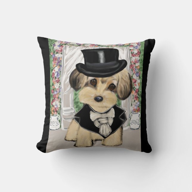 YORKIE POO THROW PILLOW (Front)
