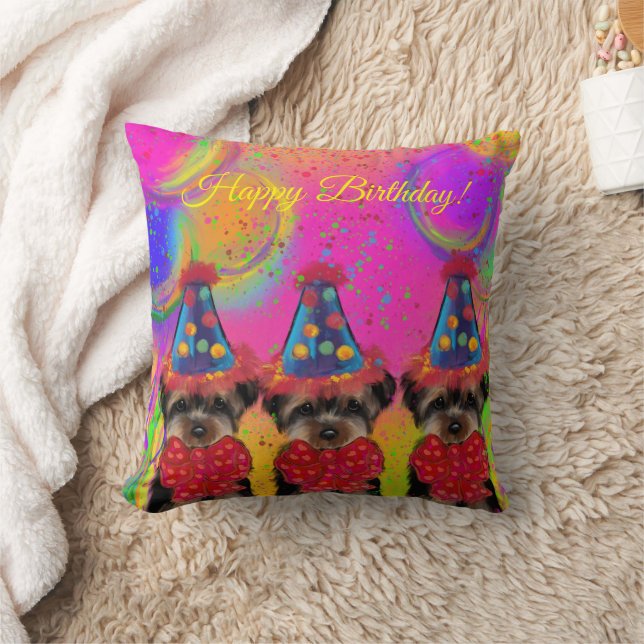Yorkie Poo Throw Pillow (Blanket)
