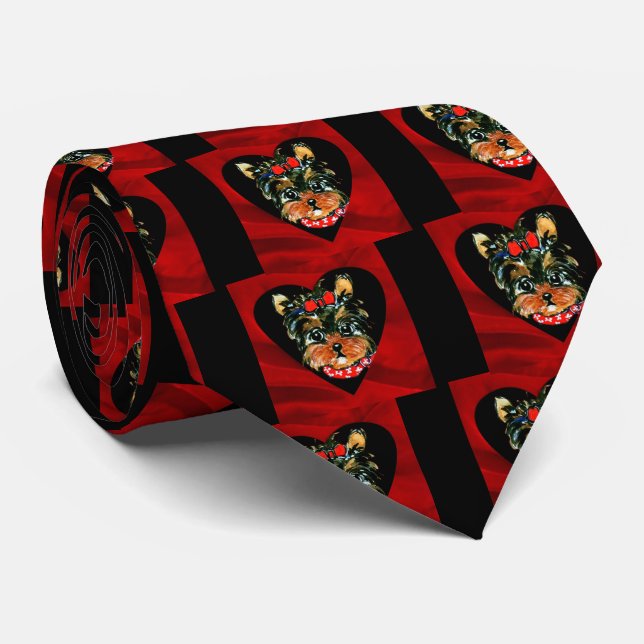 Yorkie Poo Valentine Tie (Rolled)
