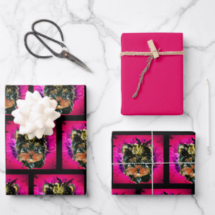 YORKIE POO WRAPPING PAPER SHEET