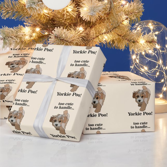 Yorkie Poo Yorkipoo Cute Dog Wrapping Paper (Holidays)
