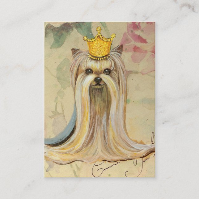 Yorkie Princess in Crown Business Card (Front)