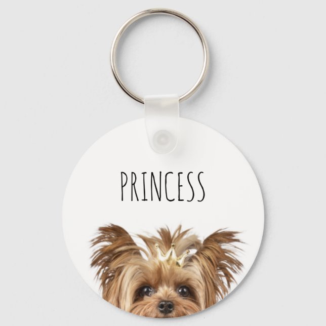Yorkie Princess Keychain (Front)