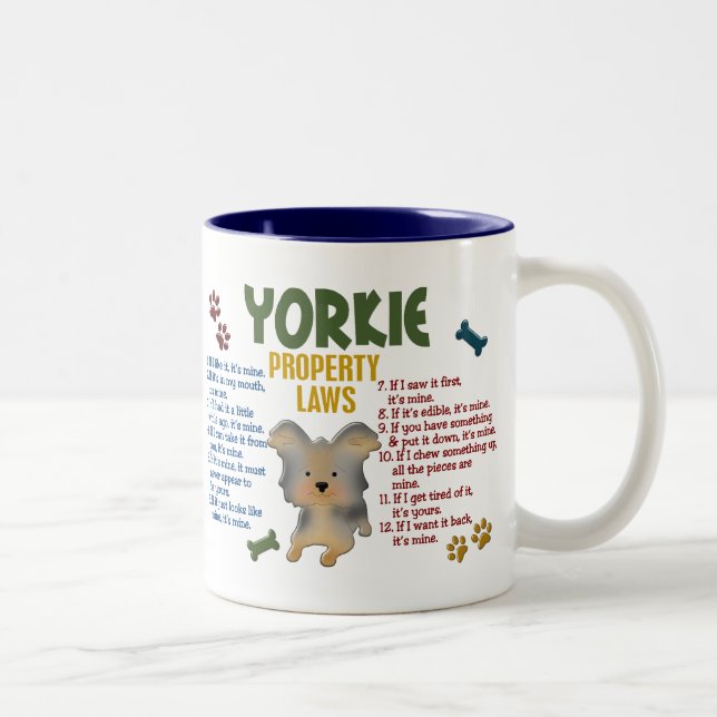 Yorkie Property Laws 4 Two-Tone Coffee Mug (Right)