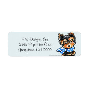 Yorkie Puppy Blue Scarf Fancy
