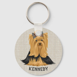 Yorkie Puppy   Dog Yorkshire Terrier Personalized Keychain