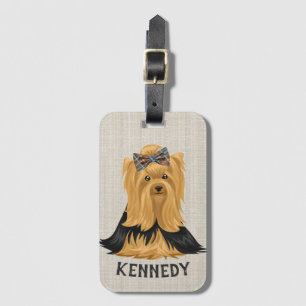 Yorkie Puppy Dog Yorkshire Terrier Personalized Luggage Tag