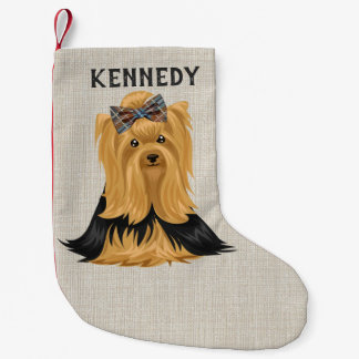 Yorkie Puppy | Dog Yorkshire Terrier Personalized Small Christmas Stocking