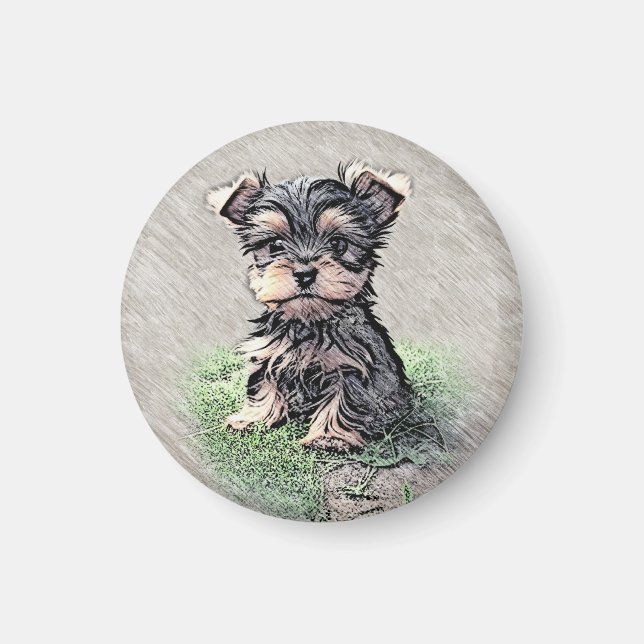 Yorkie, Puppy,pet Magnet (Front)
