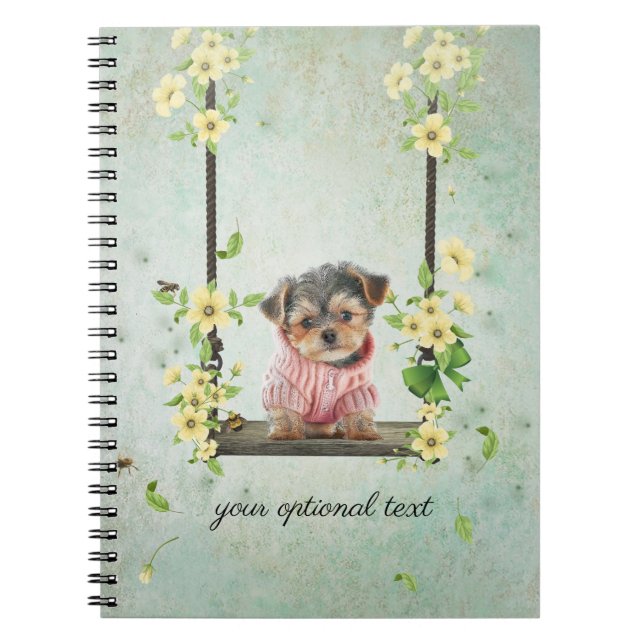 Yorkie Puppy sur le Carnet photo Spiral à aile (Devant)
