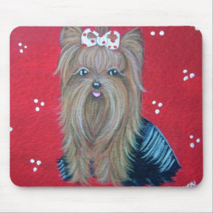 Yorkie Red Mouse pad