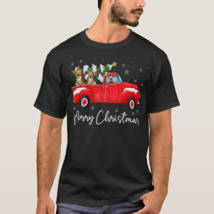 Yorkie Red Truck Christmas Santa Hat freestyle il T-Shirt