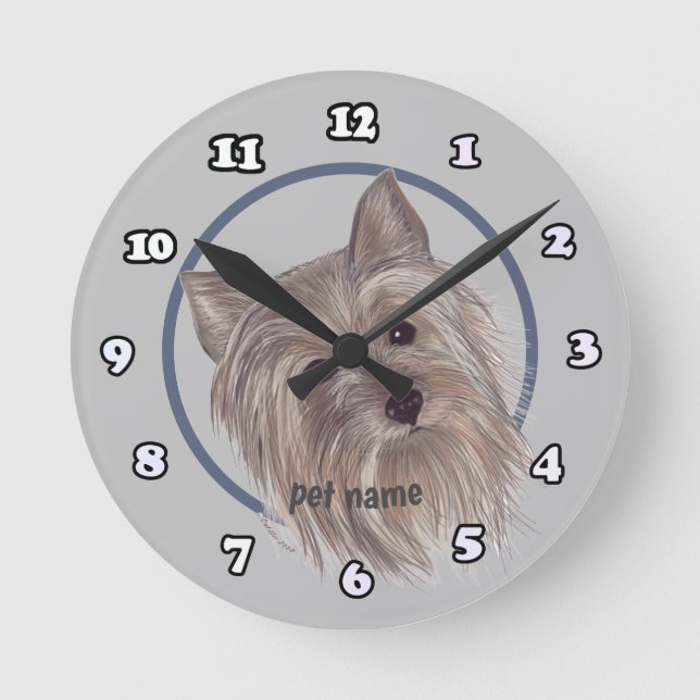 Yorkie  round clock (Front)