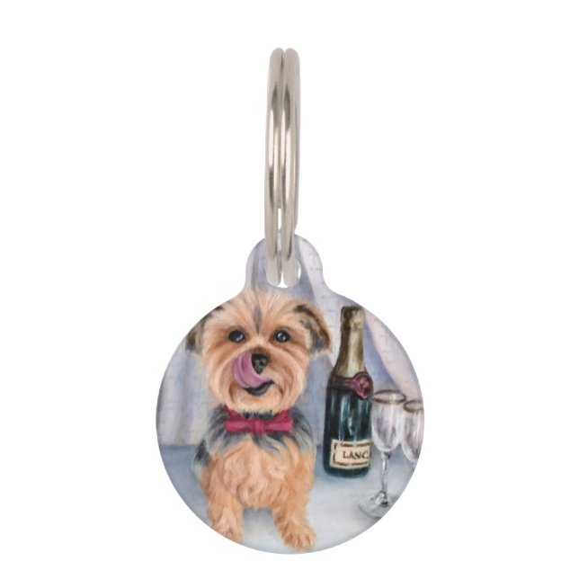 Yorkie Round Pet Tag (Front)