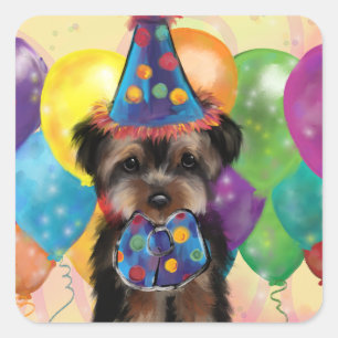 YORKIE          SQUARE STICKER