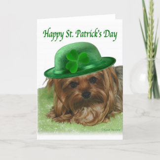 Yorkie St. Patrick's Day Card