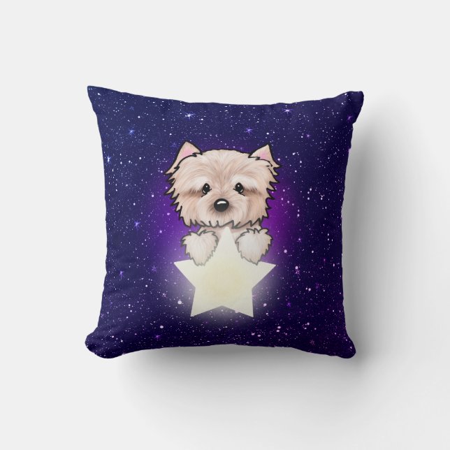 Yorkie Star Throw Pillow (Front)