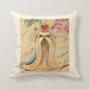 Yorkie Yorkshire terrier Portrait Princess Throw Pillow