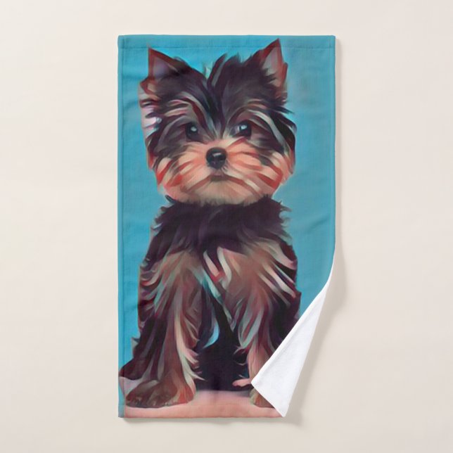 Yorkie Yorkshire Terrior Pop Art Poster marionnett (Serviette à main)
