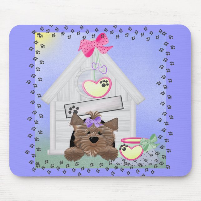 Yorkiegirl-doghouse Mouse Pad (Front)