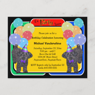 YorkiePoo Birthday Barker Invitation