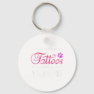 Yorkiepoo Dog Lover Tattoo Funny Dog Mom Gift Idea Keychain