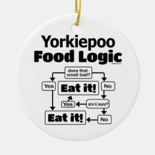 Yorkiepoo Food Logic Ceramic Ornament