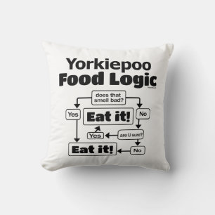 Yorkiepoo Food Logic Throw Pillow