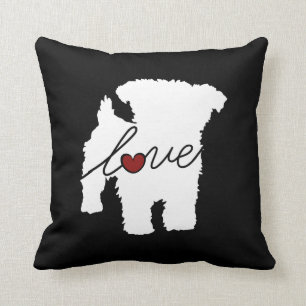 Yorkiepoo (Yorkie / Poodle) Love Throw Pillow