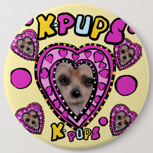 YORKIES 6 INCH ROUND BUTTON