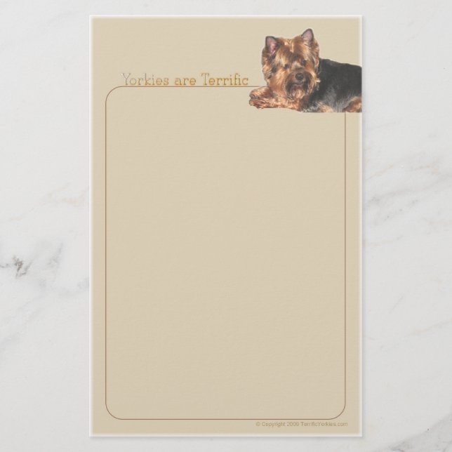 Yorkies are Terrific Stationery (Front)