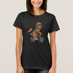 Yorkies Cycling Bicycle Helmets On Yorkshire Terri T-Shirt