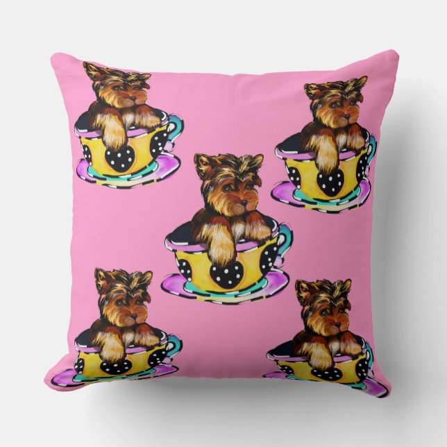 YORKIES THROW PILLOW (Front)