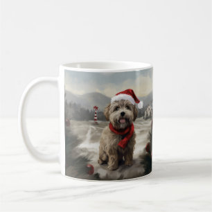 Yorkipoo Dog in Snow Christmas Coffee Mug