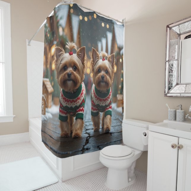 Yorkipoo Dogs Christmas Snow Holiday (In Situ)