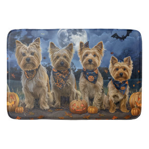 Yorkipoo Halloween Spooky  Bath Mat
