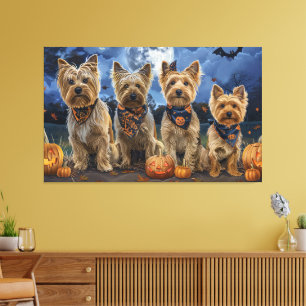 Yorkipoo Halloween Spooky  Canvas Print