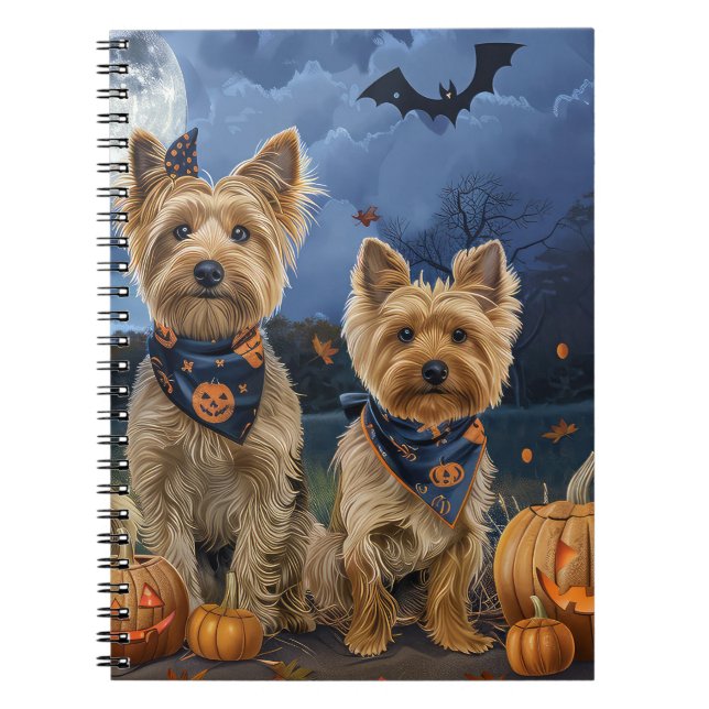 Yorkipoo Halloween Spooky  Notebook (Front)