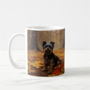 Yorkipoo in Autumn Leaves Fall Inspire Coffee Mug