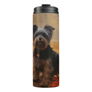 Yorkipoo in Autumn Leaves Fall Inspire Thermal Tumbler