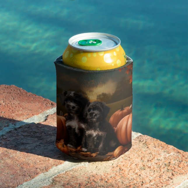 Yorkipoo Puppy Autumn Delight Pumpkin Can Cooler (In Situ Pool)