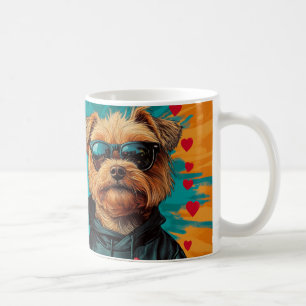 Yorkipoo with Heart Roses Valentine's Day Coffee Mug