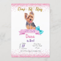 Yorkshire Birthday Invitation, Yorkshire Terrier